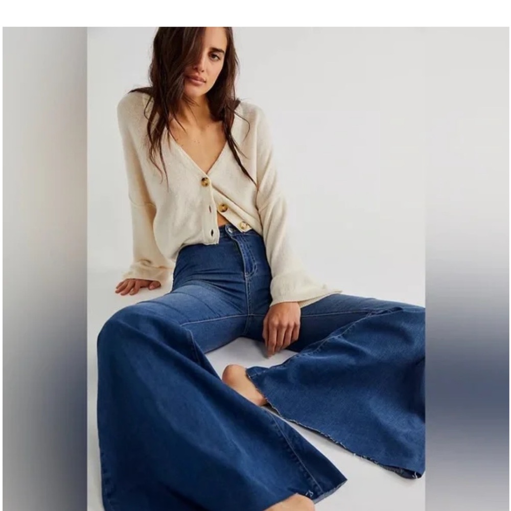 We The Free High-Rise Wide Leg Indigo Flare Jeans